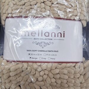 Beige Chenille Bath Rug